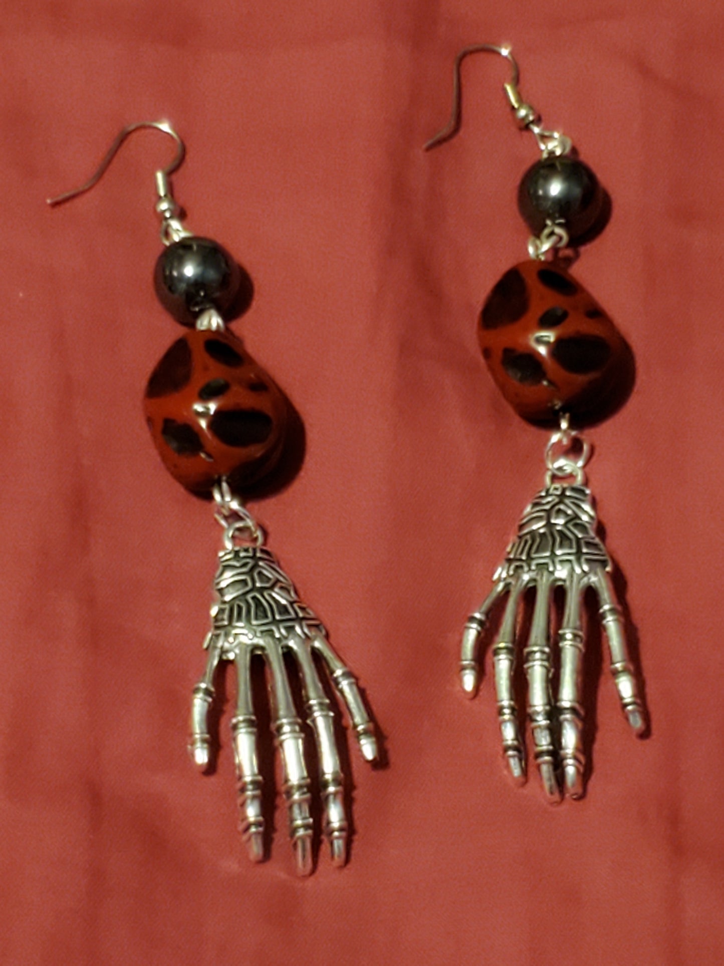 Dino-Skeleton Hand Earring