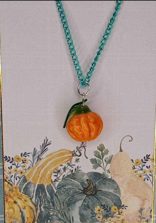 Ceramic Pumpkin Necklace