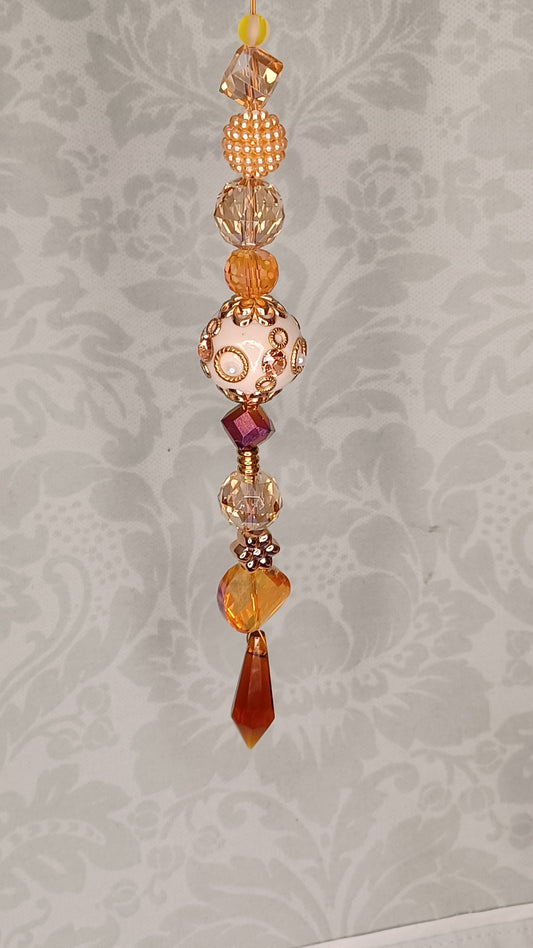 Glass Ornaments Beige/Copper