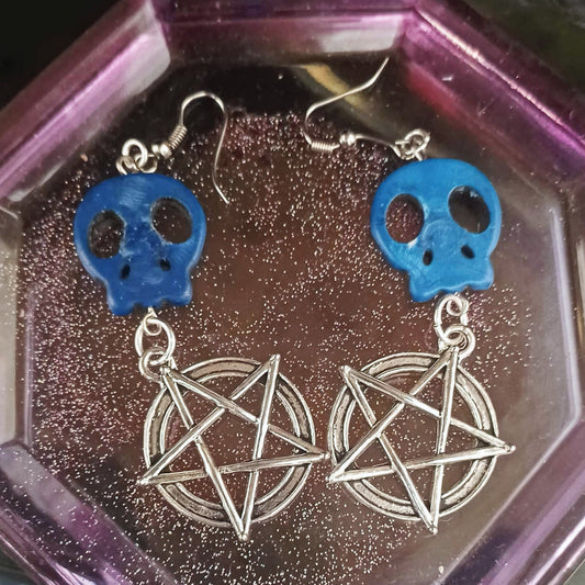 Skull Pentagram Earrings