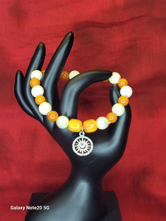 Orange & Marbel Colored Sun Bracelet