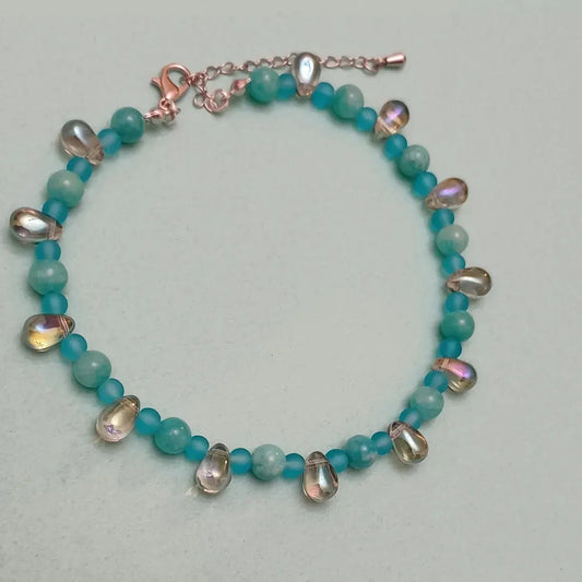 Teardrop turquoise anklet