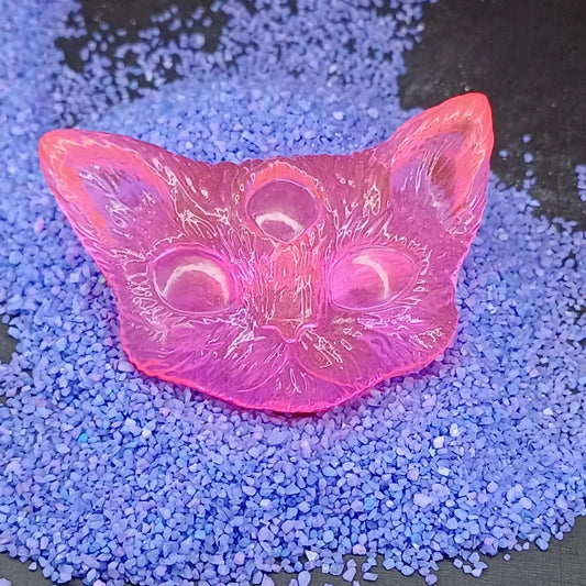 Three Eyed Pink Cat Pin